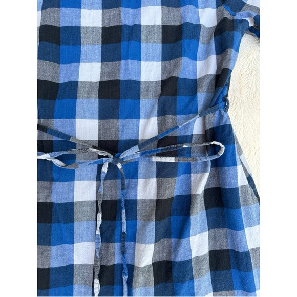 TBF Blue Plaid Button Down Quarter Length Sleeve Flannel Dress - Picture 12 of 17
